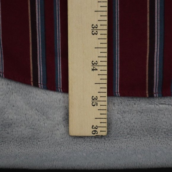 Ely Cattleman Shirt Mens 3XL Burgundy Striped Big Man Long Sleeve Western Pearl - Picture 6 of 16